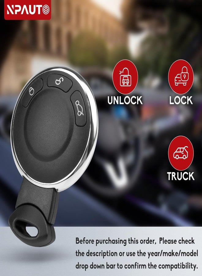 NPAUTO مفتاح بديل من NPAUTO يناسب سيارات ميني كوبر 2007 2008 2009 2010 2011 2012 2013 2014 - مفاتيح تحكم عن بعد للدخول بدون مفتاح (KR55WK49333، 3 أزرار، 315 ميجاهرتز) - Image 2